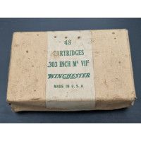 Cartouches classées BOITE CARTON PARACHUTAGE 43 CARTOUCHES WINCHESTER CALIBRE 303 INCH MK VII 303 BRITISH MADE IN USA WW2 SECOND