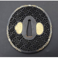 Art du Japon ANTIQUE TSUKA EN SHAKUDO MUMEI MOTIF SAYAGATA SWASTIKA - JAPON XIXè MEIJI {PRODUCT_REFERENCE} - 2