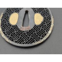 Art du Japon ANTIQUE TSUBA EN SHAKUDO MUMEI MOTIF SAYAGATA SWASTIKA - JAPON XIXè MEIJI {PRODUCT_REFERENCE} - 5