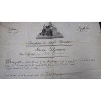 Souvenirs Historiques BREVET DE FUSIL D'HONNEUR AU CIROYEN BERIN JOSEPH POUR L'AFFAIRE D'ABOUKIR SIGNATURE NAPOLEON BONAPARTE - 