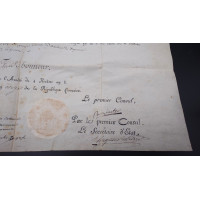 Souvenirs Historiques BREVET DE FUSIL D'HONNEUR POUR L'AFFAIRE D'ABOUKIR SIGNATURE NAPOLEON BONAPARTE - FRANCE PREMIER EMPIRE {P