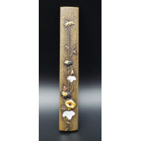 Art du Japon BEAU KOZUKA EN CUIVRE LIBELLULE SIGNATURE AU DOS JAPON PERIODE EDO (1615-1868) {PRODUCT_REFERENCE} - 1