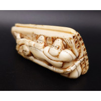 Art du Japon NETSUKE 18è FAMILLE DE SINGE SUR UN RADEAU DE BAMBOUS JAPON PERIODE EDO {PRODUCT_REFERENCE} - 6