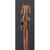 ANTIQUITES CANNE DE MARCHE CASSE TETE SINGE EN BRONZE PROTEGEANT SON BUTIN par ANTOINE PALAIS ROYAL - FRANCE FIN XIXè {PRODUCT_R