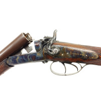 Armes Longues FUSIL DE CHASSE A PERCUSSION CENTRALE CANON DAMAS BERNARD CALIBRE 24/65 75CM BOUNIN MARSEILLE 1845-1900  - BELGIQU