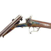 Armes Longues FLAMBANT  FUSIL JUXTA A CHIENS EXTERIEUR DE  JEROME FLACHAT SAINT ETIENNE 1819-1877  CALIBRE 24/65  70CM 3/4 FULL 