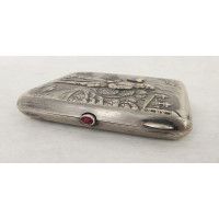 ANTIQUITES ETUI A CIGARETTE EN ARGENT RUSSE BERNHARD BERGHOLTZ - LATVIAN - RIGA ARGENT 875 ET ORS JAUNE ET ROSE  1934 / 1938 - R