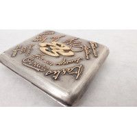 ANTIQUITES ETUI A CIGARETTE EN ARGENT RUSSE BERNHARD BERGHOLTZ - LATVIAN - RIGA ARGENT 875 ET ORS JAUNE ET ROSE  1934 / 1938 - R