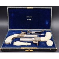 Armes de Poing COFFRET DE PISTOLETS A BALLE FORCEE DE VOYAGE PAR LEFAURE A PARIS 1850 - FRANCE XIXè {PRODUCT_REFERENCE} - 1