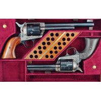 Armes de Poing COFFRET REVOLVERS COLT SINGLE ACTION ARMY MODELE 1873 FRONTIER SIX SHOOTER 44/40 et 45LC - USA XIXè {PRODUCT_REFE