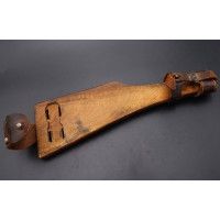 Militaria PLANCHETTE DE CROSSE MILITAIRE POUR PISTOLET LUGER ARTILLERIE  AVEC SANGLES CUIR - ALLEMAGNE PREMIERE GUERRE MONDIALE 