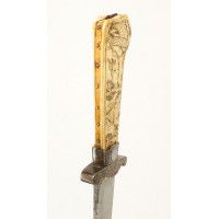 Armes Blanches LONGUE DAGUE DE CHASSE / VENERIE FRANCE XVIIIè POIGNEE SCULPTE {PRODUCT_REFERENCE} - 7