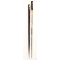 Armes Blanches CANNE SABRE D'OFFICIER DEMI SOLDE 110CM LAME PLATE DROITE  86CM - FRANCE XIXè {PRODUCT_REFERENCE} - 1