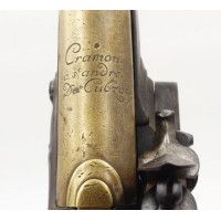 Armes de Poing PISTOLET A SILEX D'OFFICIER DE MARINE EPOQUE LOUIS XV PAR CRAMON A ST ANDRE DE CUBZAC (BORDEAUX) 1770 - FRANCE XV