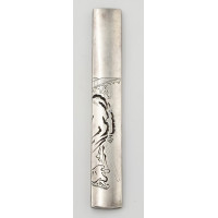 Art du Japon KOZUKA EN ARGENT ACCESSOIRE POUR SABRE JAPONAIS TANTO AIKUCHI WAKIZASHI KATANA - JAPON EDO PERIOD {PRODUCT_REFERENC